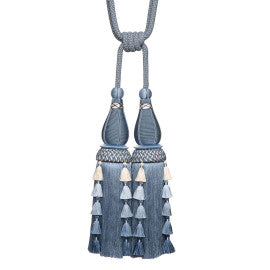 Chevallerie Double Tassel Tieback by Samuel & Sons in Bleu