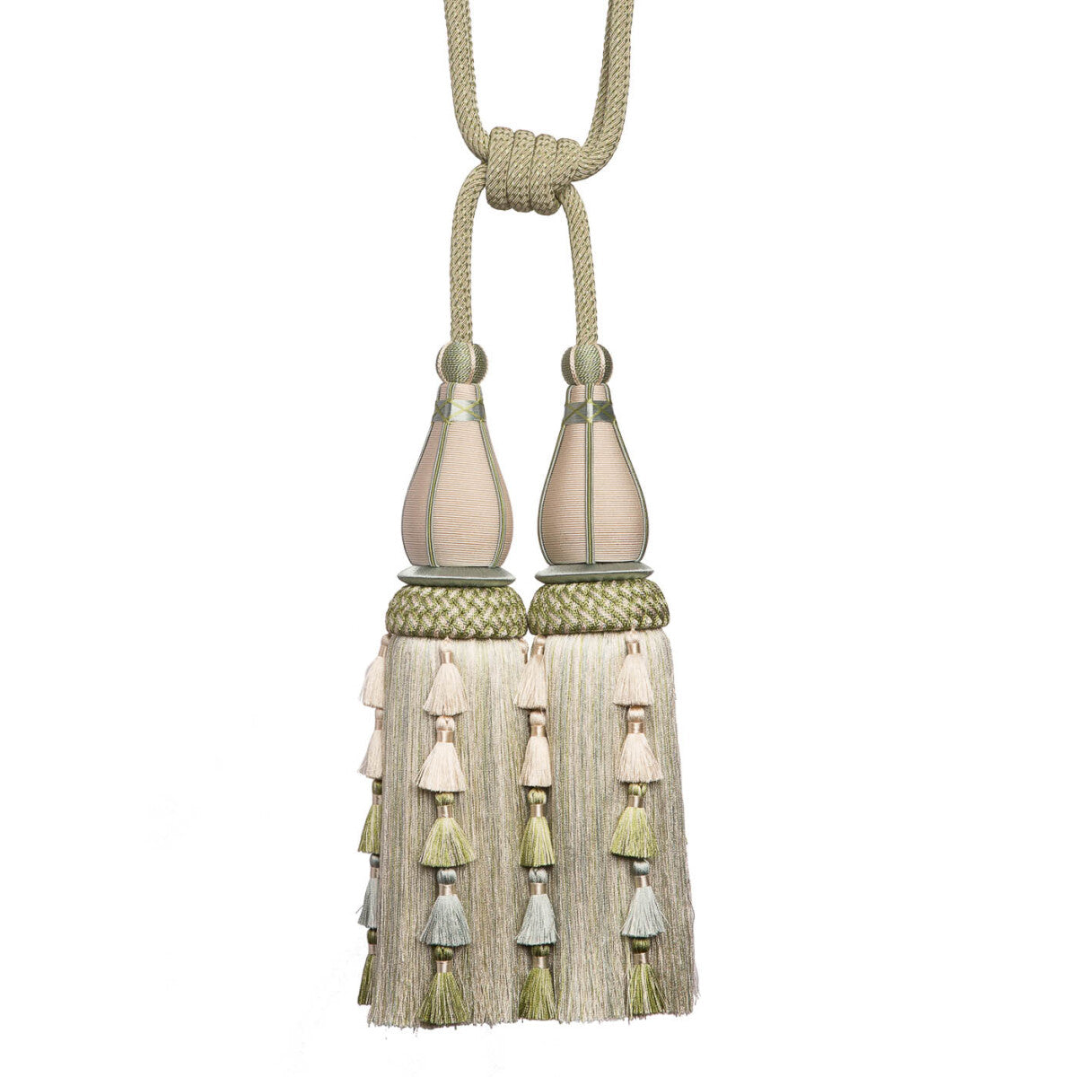 Chevallerie Double Tassel Tieback by Samuel & Sons in Vert