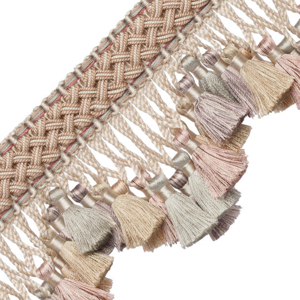 Chevallerie Scalloped Tassel Fringe Trim by Samuel & Sons in Macaron
