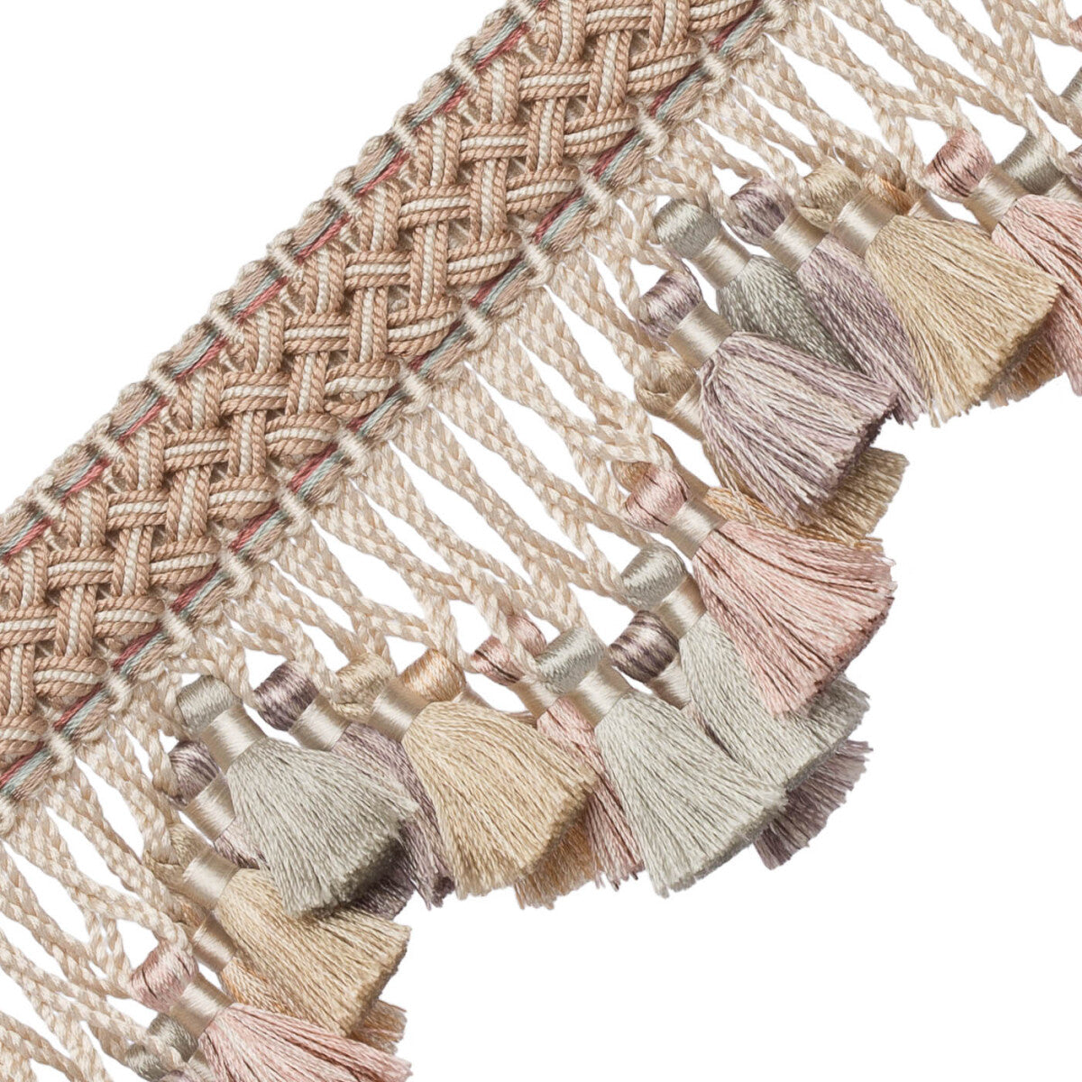 Chevallerie Scalloped Tassel Fringe Trim by Samuel & Sons in Macaron
