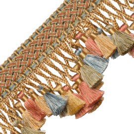 Chevallerie Scalloped Tassel Fringe Trim by Samuel & Sons in Marzipan