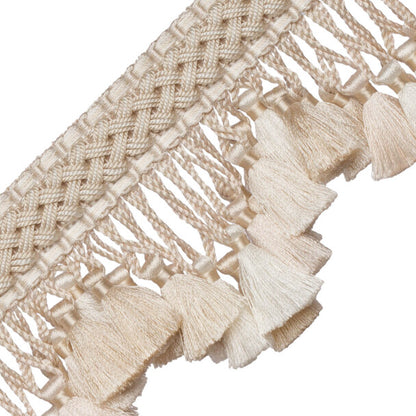 Chevallerie Scalloped Tassel Fringe Trim by Samuel & Sons in Cre'Me