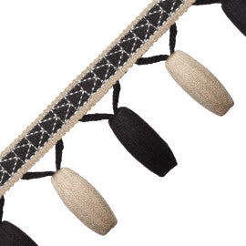 Torero Beaded Fringe Trim by Samuel & Sons in Obsidian