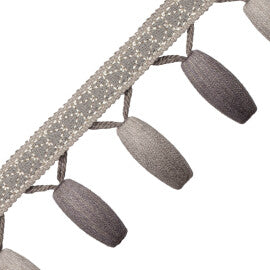 Torero Beaded Fringe Trim by Samuel & Sons in Granite