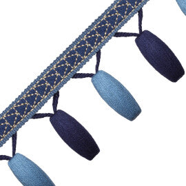 Torero Beaded Fringe Trim by Samuel & Sons in Indigo