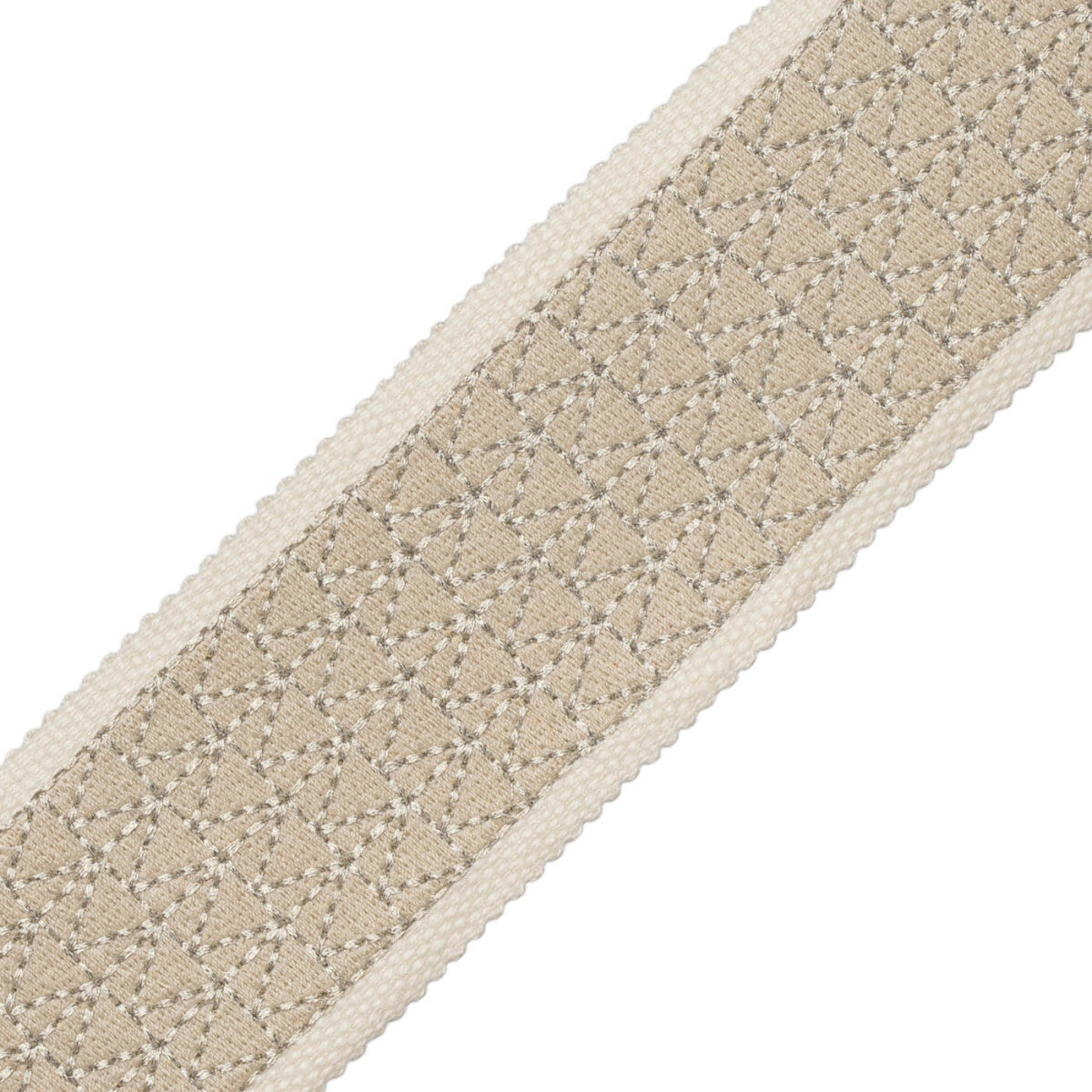 Torero Embroidered Border Trim by Samuel & Sons in Salt