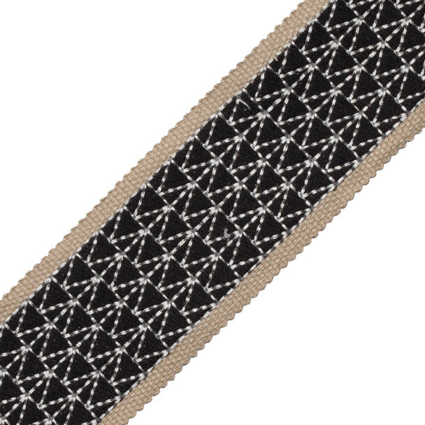 Torero Embroidered Border Trim by Samuel & Sons in Obsidian