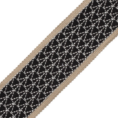 Torero Embroidered Border Trim by Samuel & Sons in Obsidian