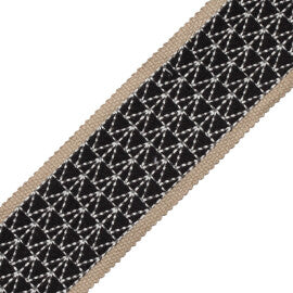 Torero Embroidered Border Trim by Samuel & Sons in Obsidian