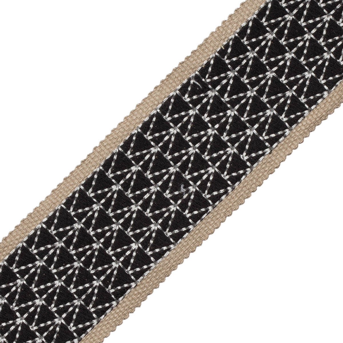 Torero Embroidered Border Trim by Samuel & Sons in Obsidian
