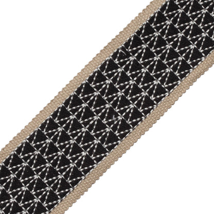 Torero Embroidered Border Trim by Samuel & Sons in Obsidian