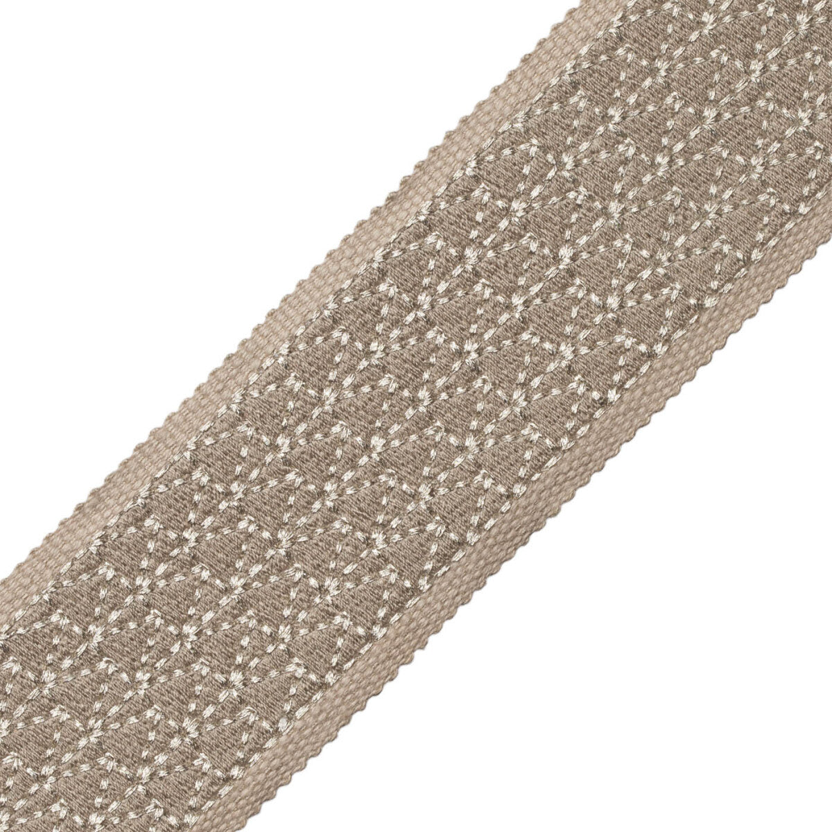 Torero Embroidered Border Trim by Samuel & Sons in Metate