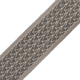 Torero Embroidered Border Trim by Samuel & Sons in Granite