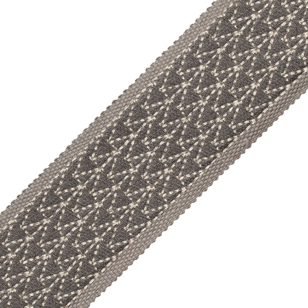 Torero Embroidered Border Trim by Samuel & Sons in Granite