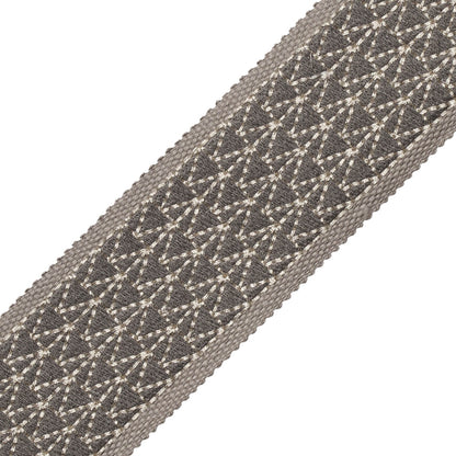 Torero Embroidered Border Trim by Samuel & Sons in Granite