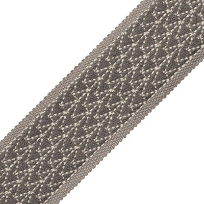 Torero Embroidered Border Trim by Samuel & Sons in Granite
