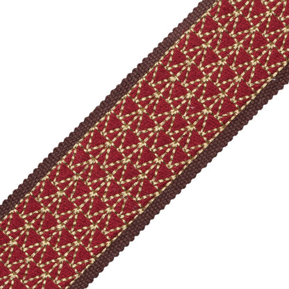 Torero Embroidered Border Trim by Samuel & Sons in Cochineal