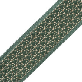 Torero Embroidered Border Trim by Samuel & Sons in Jade