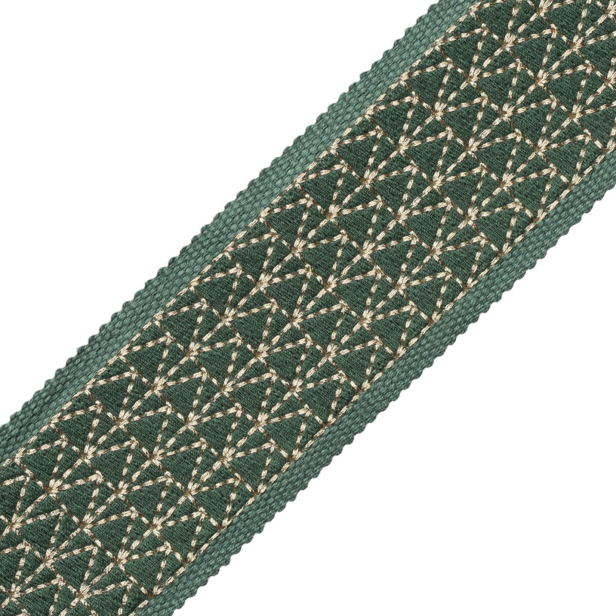Torero Embroidered Border Trim by Samuel & Sons in Jade
