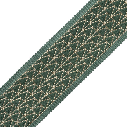 Torero Embroidered Border Trim by Samuel & Sons in Jade