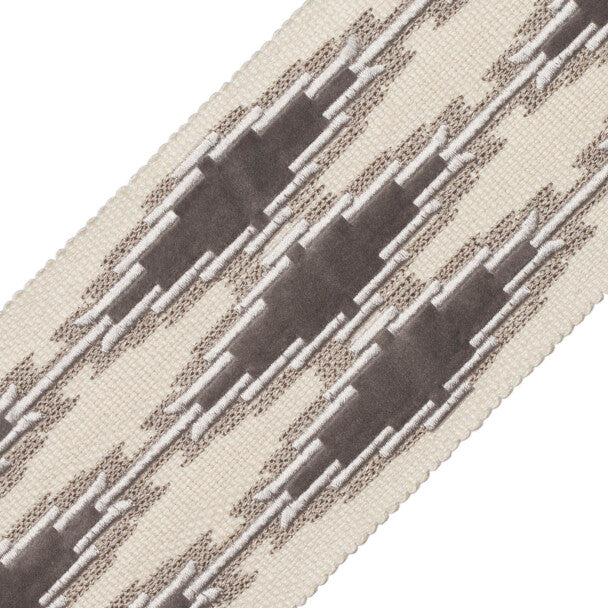 Ojos Appliqué Border Trim by Samuel & Sons in Granite
