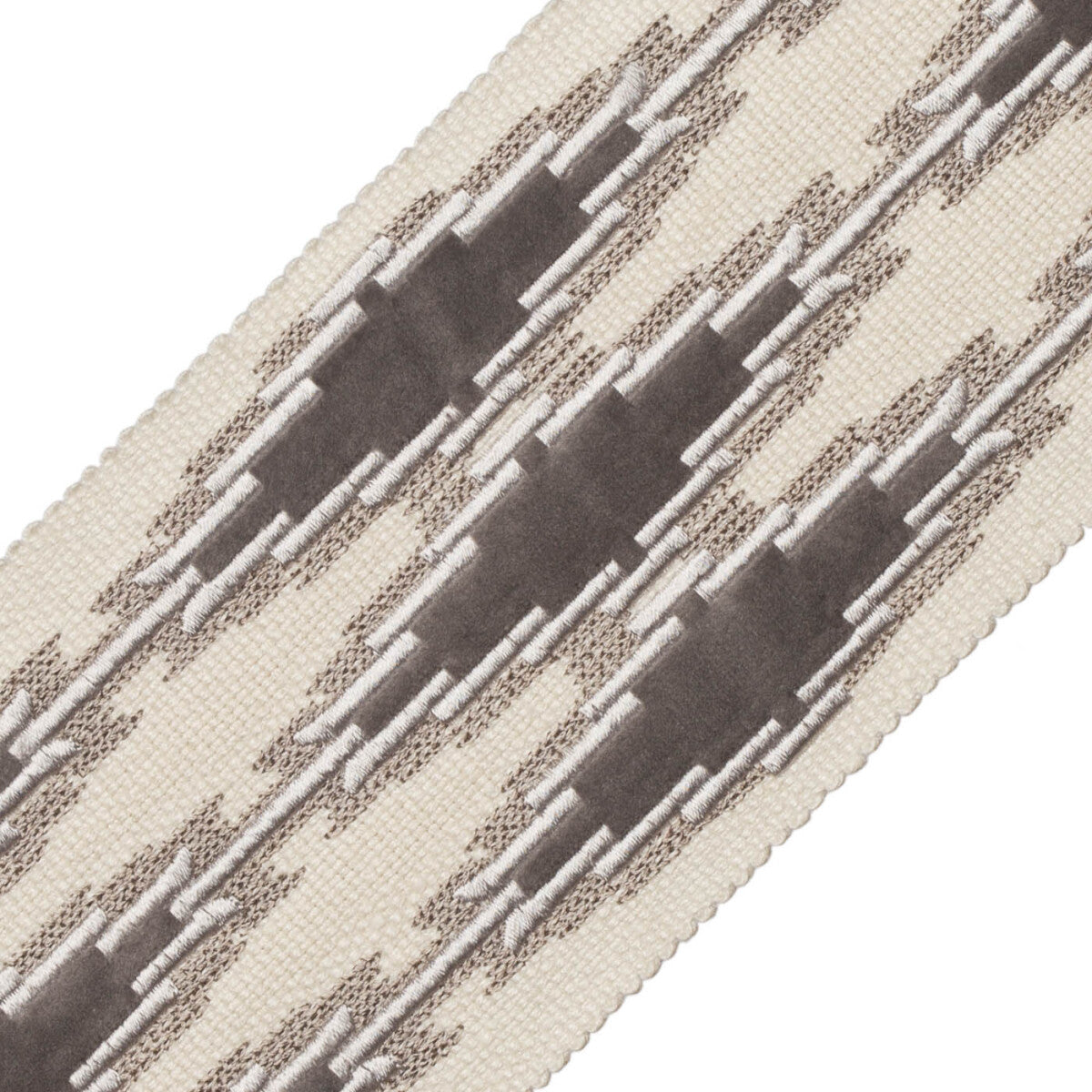 Ojos Appliqué Border Trim by Samuel & Sons in Granite