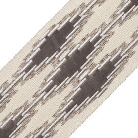 Ojos Appliqué Border Trim by Samuel & Sons in Granite