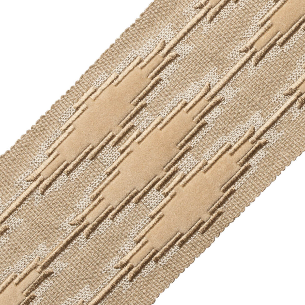 Ojos Appliqué Border Trim by Samuel & Sons in Sisal