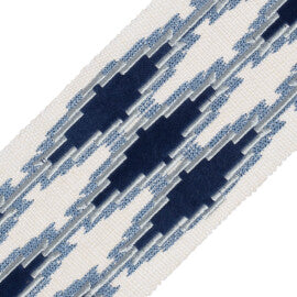 Ojos Appliqué Border Trim by Samuel & Sons in Indigo