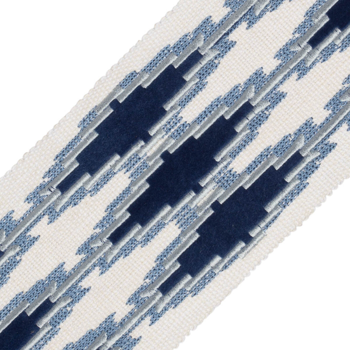 Ojos Appliqué Border Trim by Samuel & Sons in Indigo