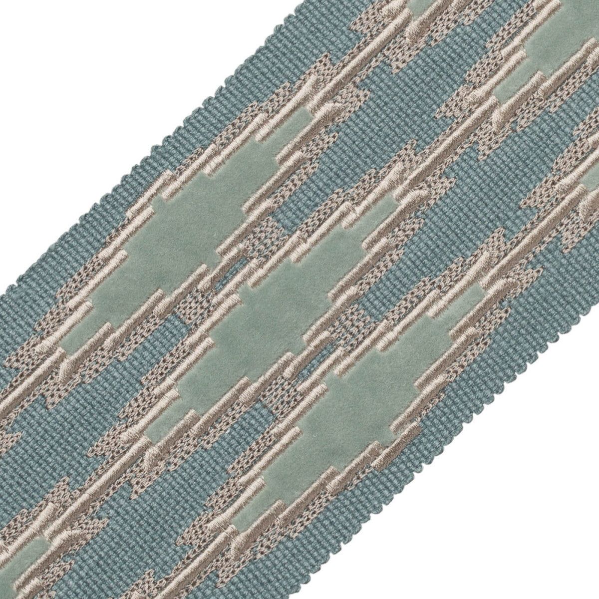 Ojos Appliqué Border Trim by Samuel & Sons in Cielo