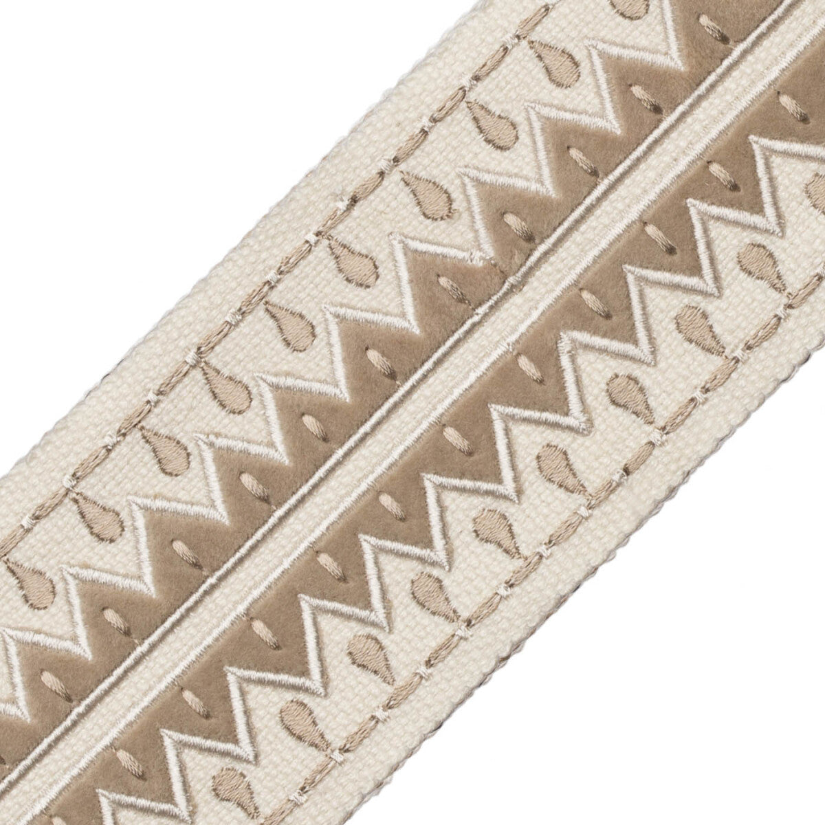 Uxmal Appliqué Border Trim by Samuel & Sons in Salt