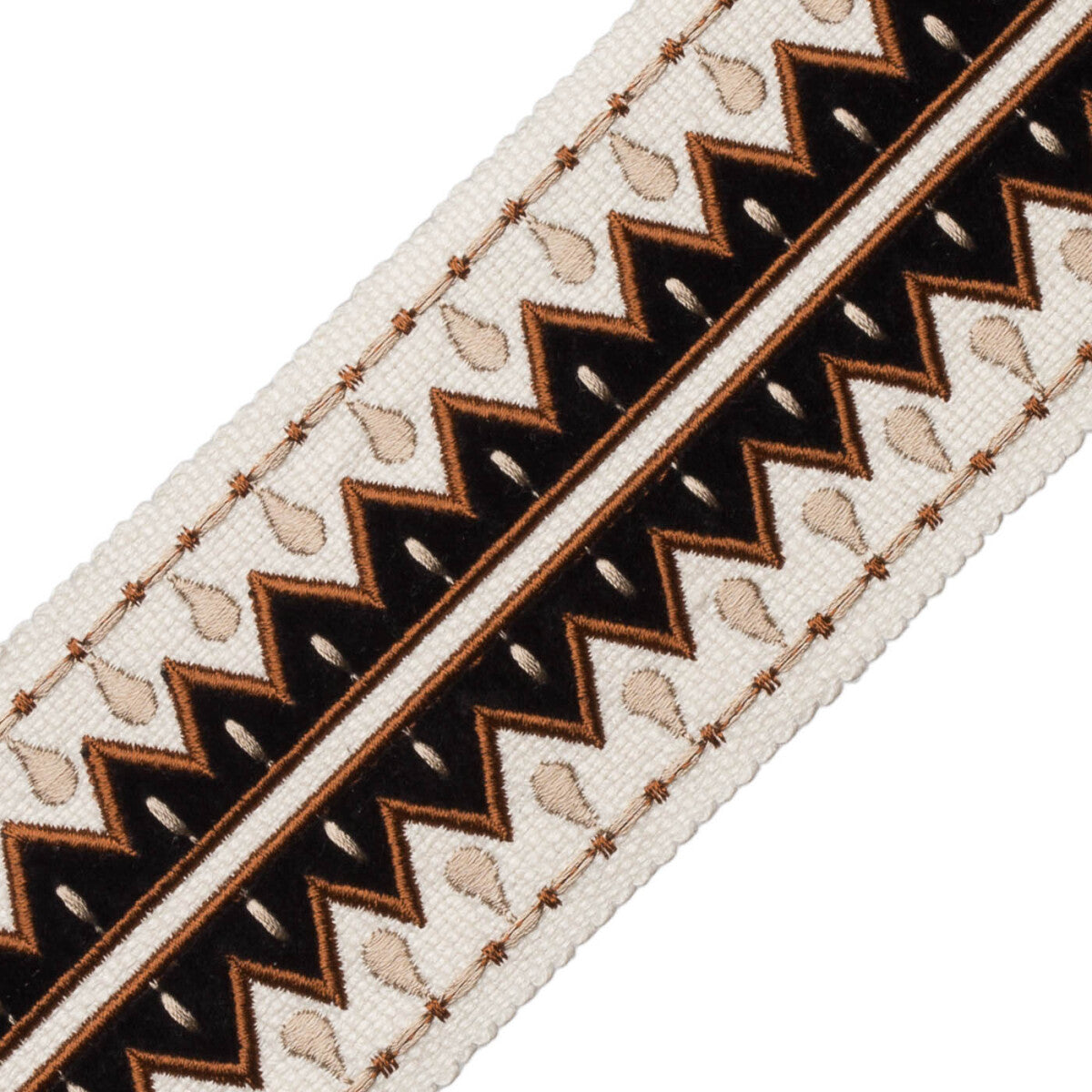 Uxmal Appliqué Border Trim by Samuel & Sons in Obsidian