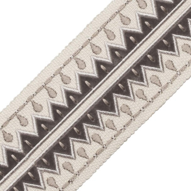 Uxmal Appliqué Border Trim by Samuel & Sons in Granite