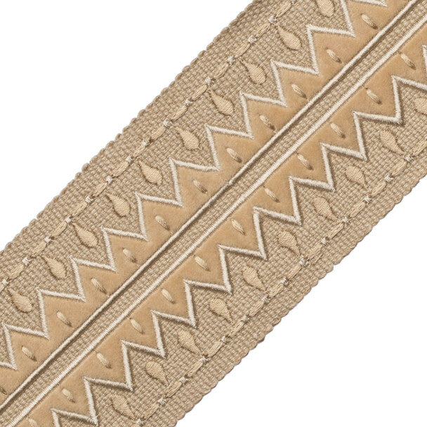 Uxmal Appliqué Border Trim by Samuel & Sons in Sisal