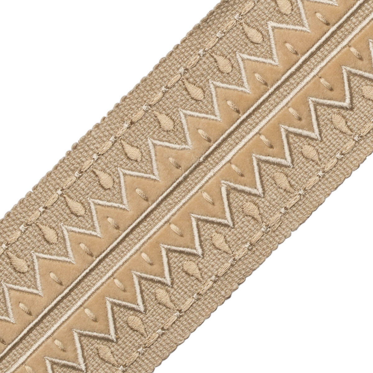 Uxmal Appliqué Border Trim by Samuel & Sons in Sisal