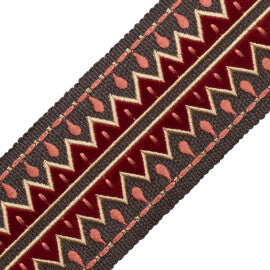 Uxmal Appliqué Border Trim by Samuel & Sons in Cochineal