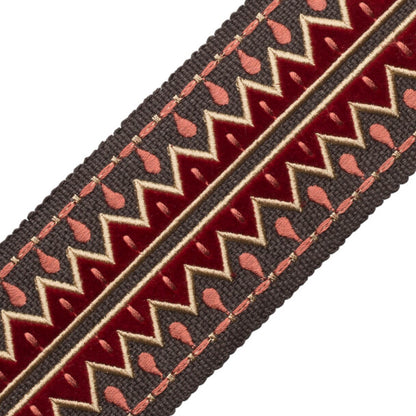 Uxmal Appliqué Border Trim by Samuel & Sons in Cochineal