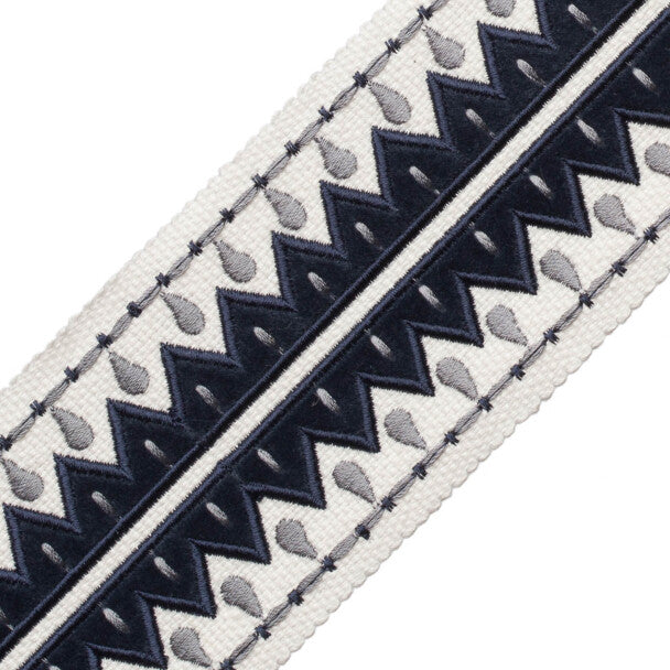 Uxmal Appliqué Border Trim by Samuel & Sons in Indigo