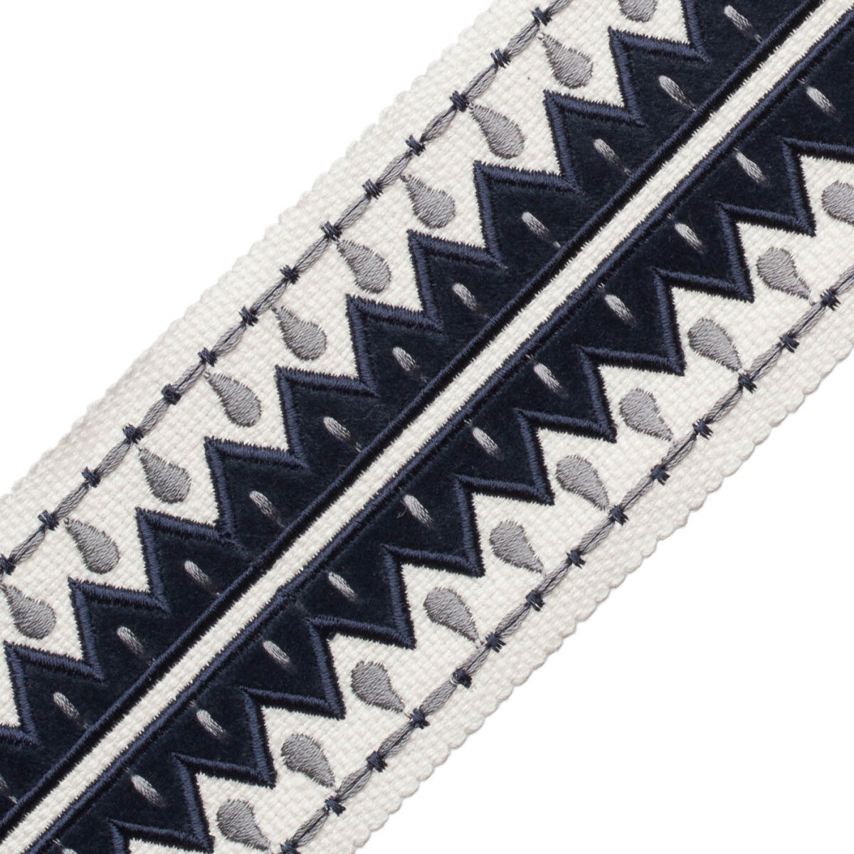 Uxmal Appliqué Border Trim by Samuel & Sons in Indigo