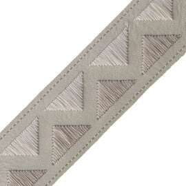 Pyramid Embroidered Border Trim by Samuel & Sons in Salt