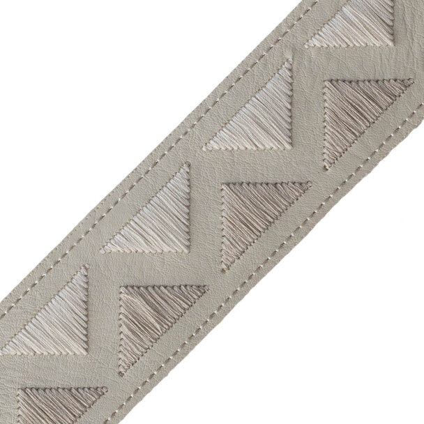 Pyramid Embroidered Border Trim by Samuel & Sons in Salt