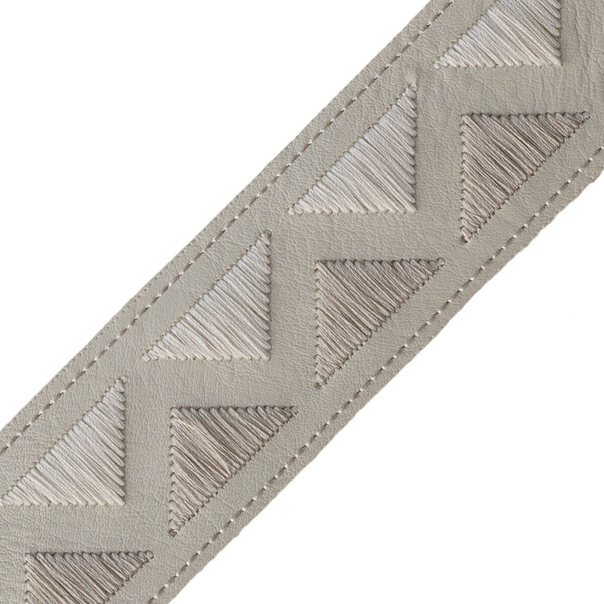 Pyramid Embroidered Border Trim by Samuel & Sons in Salt