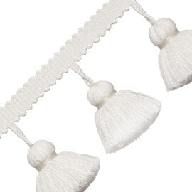 Positano Jumbo Tassel Fringe Trim by Samuel & Sons in Cloud