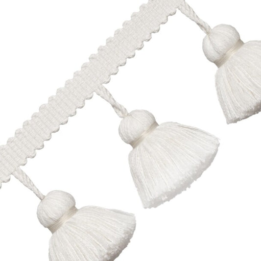 Positano Jumbo Tassel Fringe Trim by Samuel & Sons in Cloud