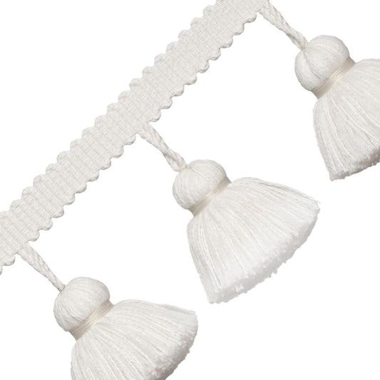 Positano Jumbo Tassel Fringe Trim by Samuel & Sons in Cloud