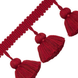 Positano Jumbo Tassel Fringe Trim by Samuel & Sons in Crimson