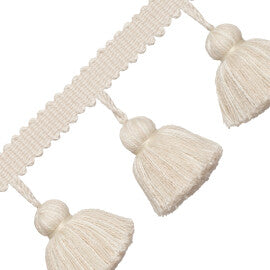 Positano Jumbo Tassel Fringe Trim by Samuel & Sons in Linen