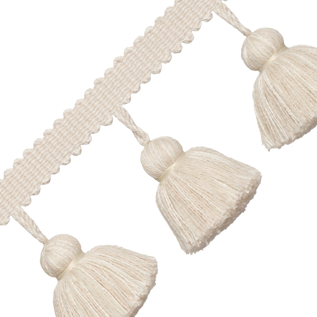 Positano Jumbo Tassel Fringe Trim by Samuel & Sons in Linen