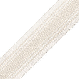 Sorrento Cotton Striped Border Trim by Samuel & Sons in Oyster